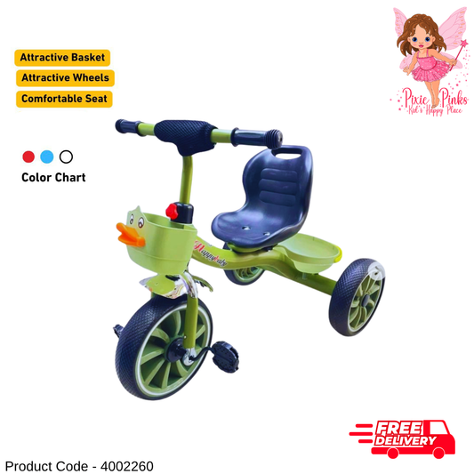 Lucky Ducky Kids Tricycle – Baby Trike with Attractive Basket, Stylish Wheels & Comfortable Seat