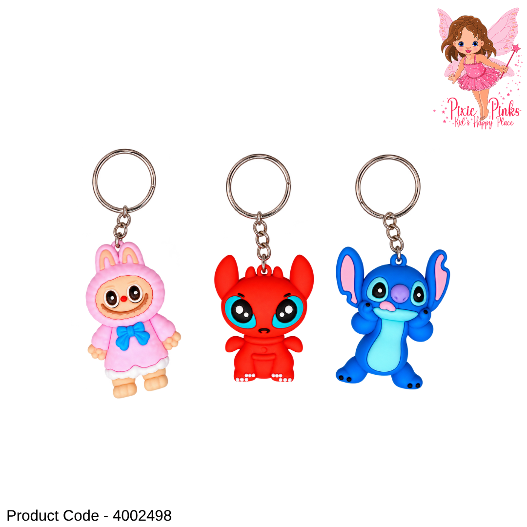 Cute Character Figure Keychain – Labubu, Stitch & Toothless Style Bag Charm Key Ring