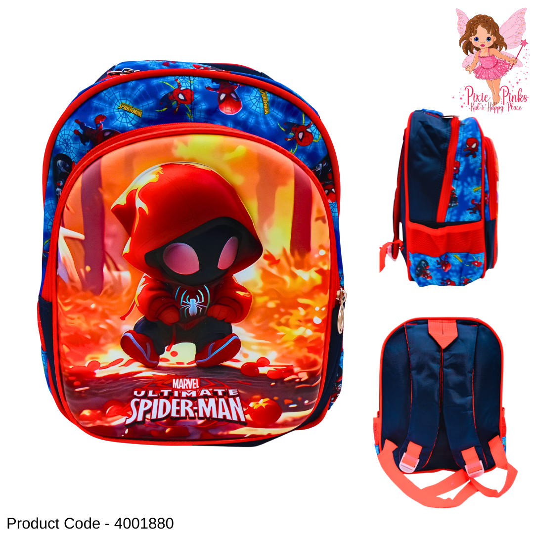 Little Spidy Themed 3D Kids School Bag for Nursery | Cartoon Backpack with 2 Compartments (31cm)