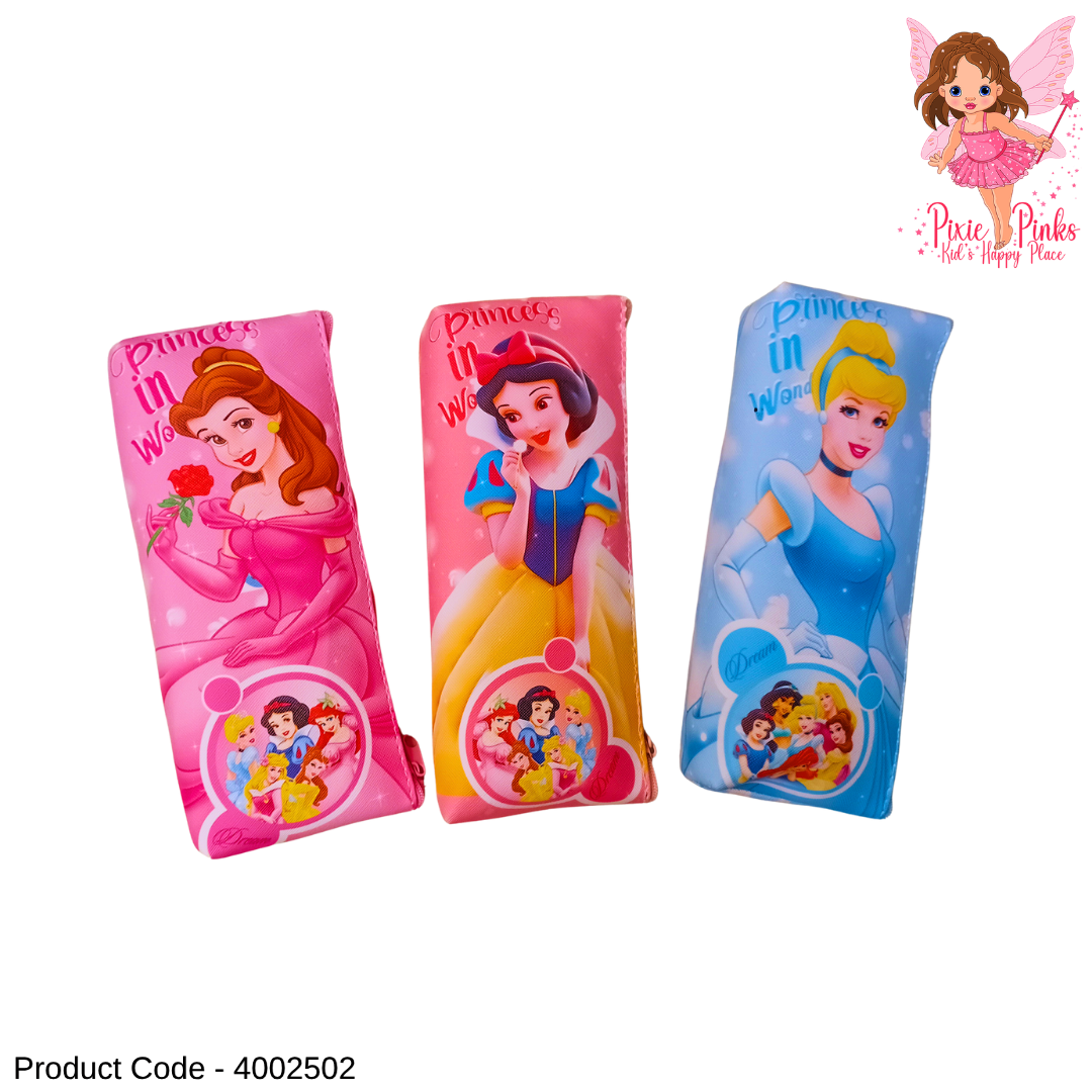 1PC Girls Princess Pencil Case – Cute Zipper School Stationery Pouch for Kids