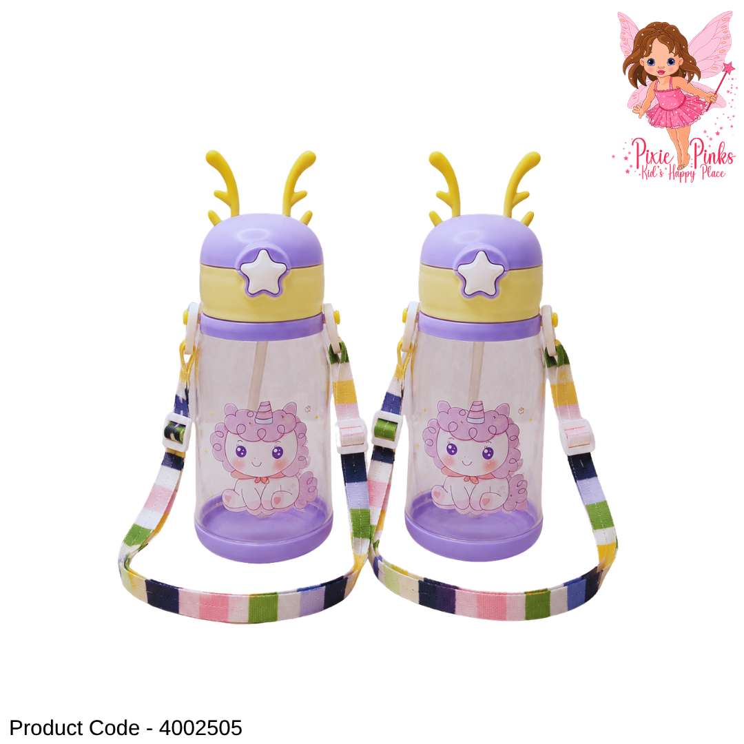 Kids Unicorn Water Bottle with Straw & Carry Strap – BPA-Free Leak-Proof Water Bottle for Grade 2 & Younger Kids