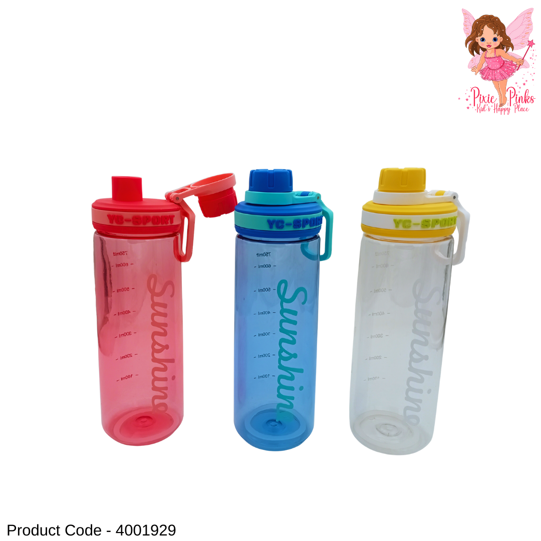 750ml Sunshine Water Bottle for Kids & Teens – Leak-Proof Flip Lid with Carry Handle