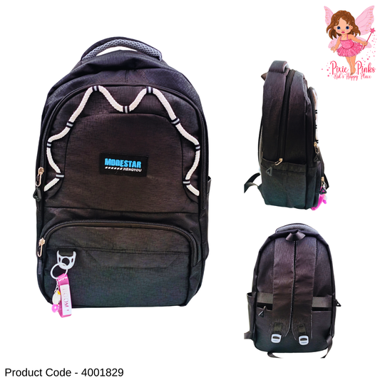 Large Black Designed School Bag for Boys & Girls – Durable, Stylish & Spacious – Perfect for Grade 6 and Upper