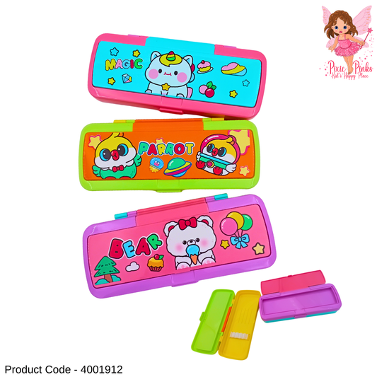 Cute Animal Themed Pencil Box for Kids | Colorful Cartoon School Pencil Case