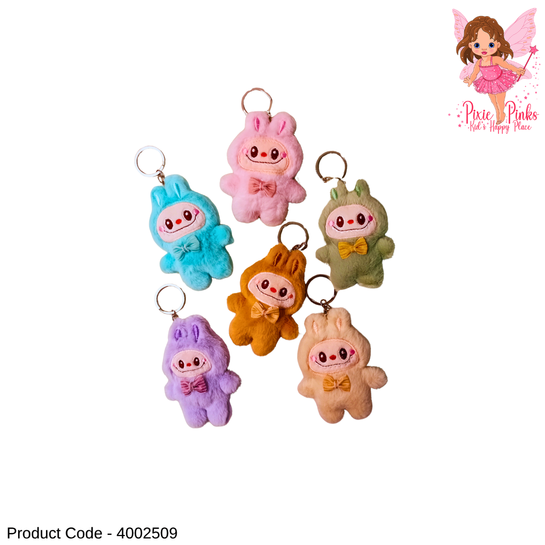 1PC Mini Labubu Plush Keychain – Cute Soft Bunny Character Key Tag for Bags, Backpacks & Keys