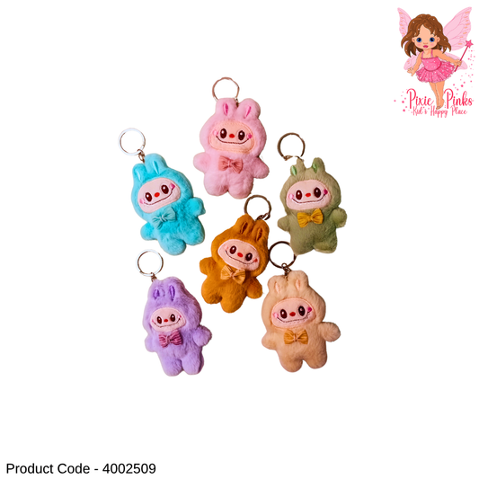 1PC Mini Labubu Plush Keychain – Cute Soft Bunny Character Key Tag for Bags, Backpacks & Keys