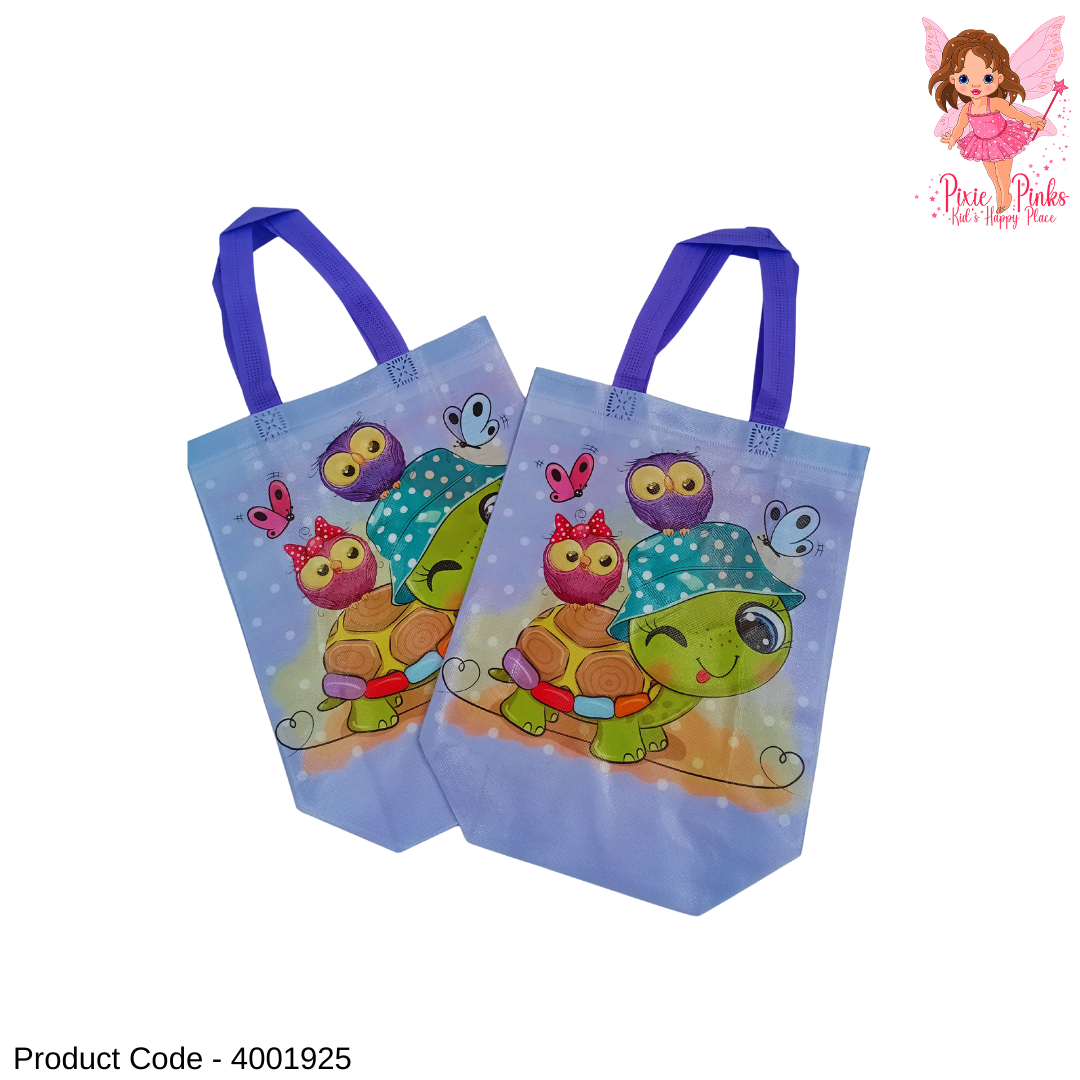 Purple Turtle Gift Carry Bag (28 × 24 cm) | Cute Cartoon Gift Bag with Handles