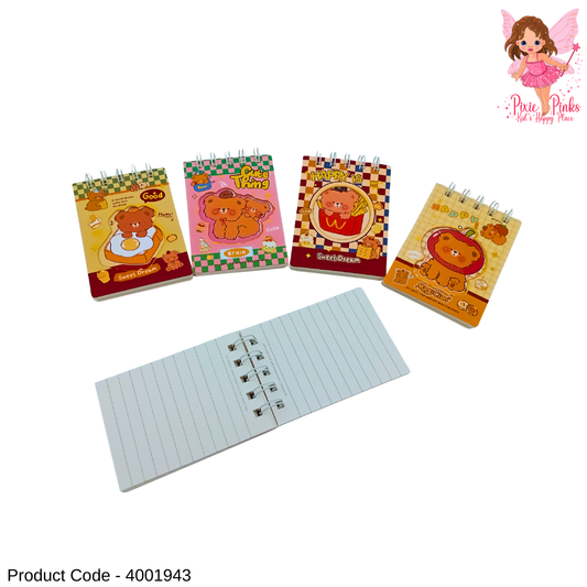 Cute Mini Spiral Notebook | Pocket Size Lined Notebook 80 Pages (75 × 105 mm)