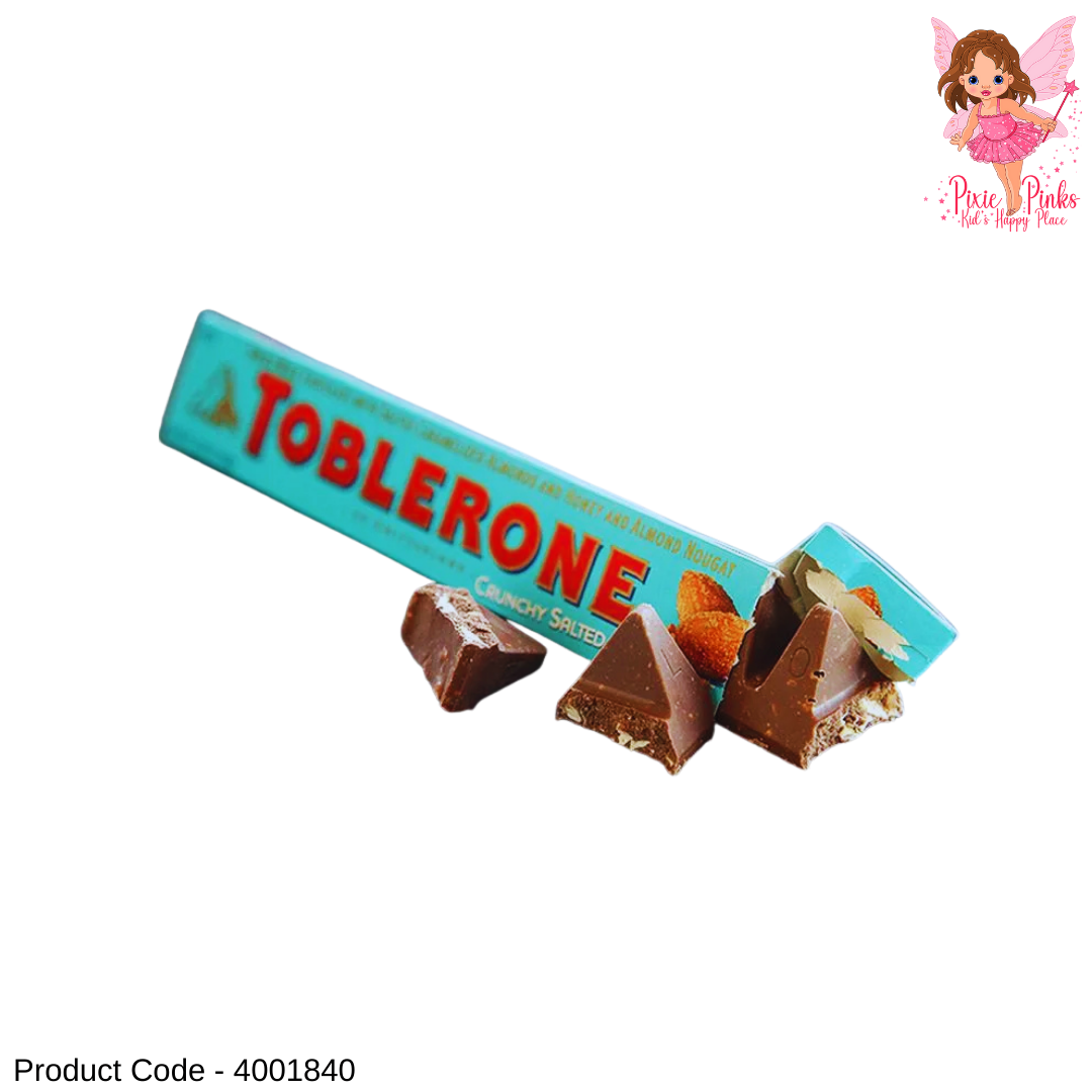 Toblerone Crunchy Almond Chocolate 100g – Swiss Milk Chocolate with Honey & Almond Nougat