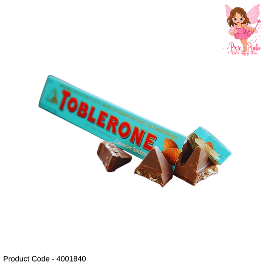 Toblerone Crunchy Almond Chocolate 100g – Swiss Milk Chocolate with Honey & Almond Nougat