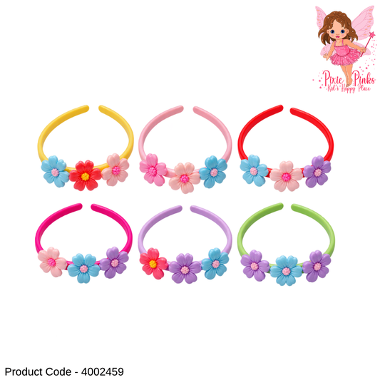 Colourful Floral Headband for Girls – Cute Flower Hair Band for Kids | 1Pc