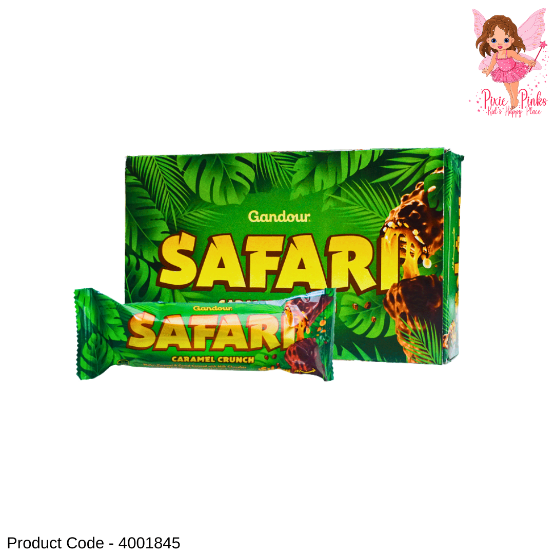 Safari Caramel Crunch 32g – Rich Caramel Filled Chocolate Bar | Gandour Safari Snack