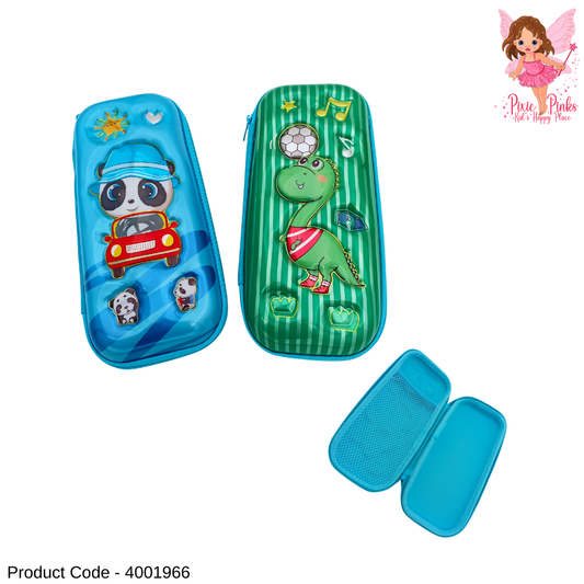 Boys Embossed Cute Pencil Case | Cartoon Hard Pencil Box for Kids
