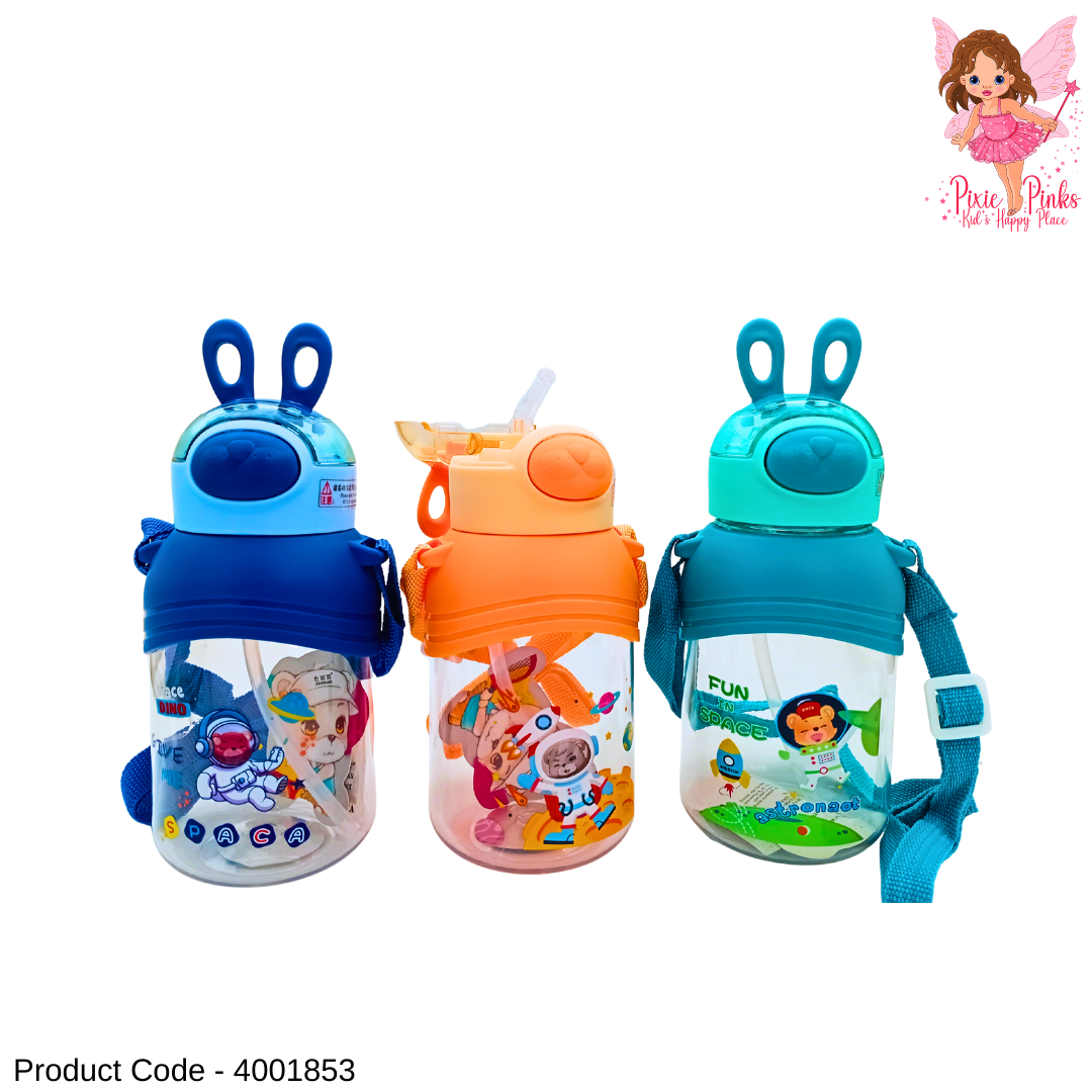 Kids Bunny Water Bottle – BPA5 Straw Bottle with Strap | Leak-Proof Cute Sipper for School & Travel