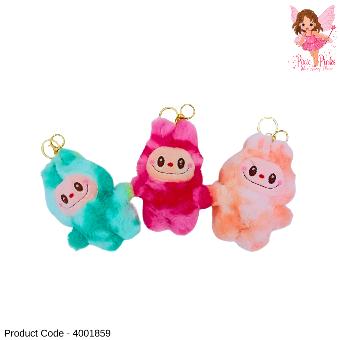 Multicolor Labubu Plush Keychain – Soft & Cute Cartoon Bag Charm for Kids