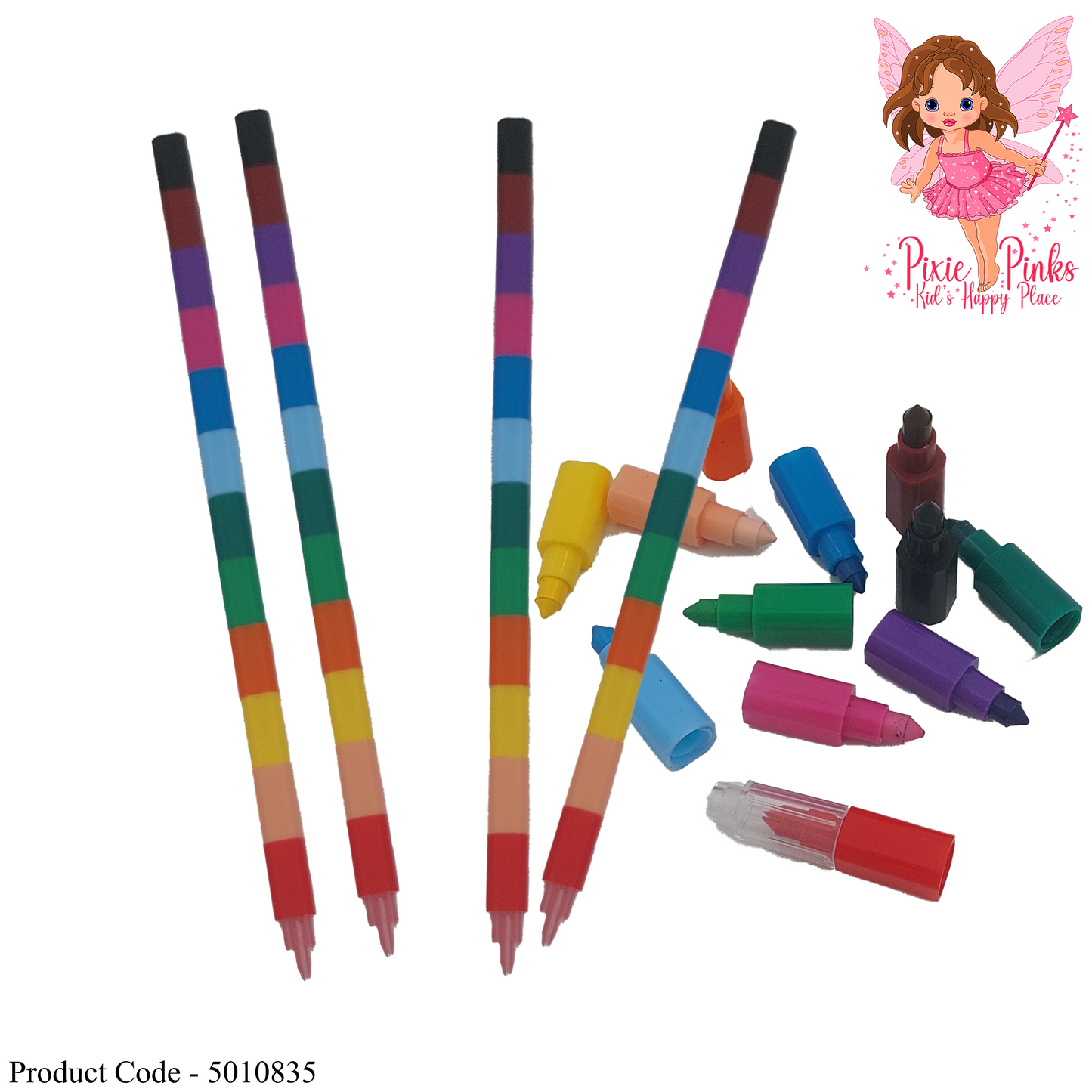 Pixie Pinks Stackable Multi-Color Pencils