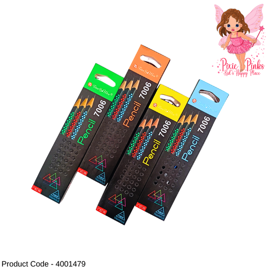 ✏️ PixiePinks 12 Pcs HB 2 Triangle Pencils | High-Quality, Ergonomic & Smooth Writing Set