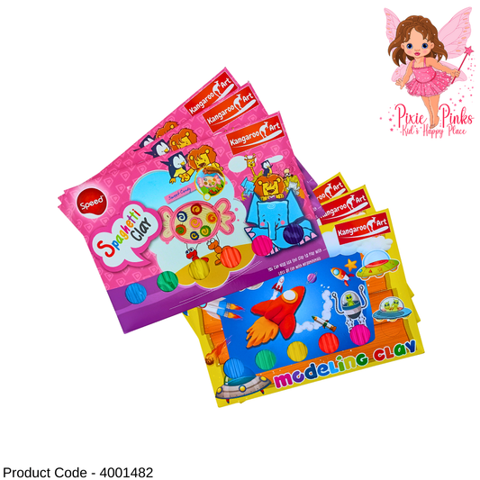 PixiePinks Kids Spaghetti Clay Set | 6 Bright Colors Modeling Clay for Fun & Creative Play