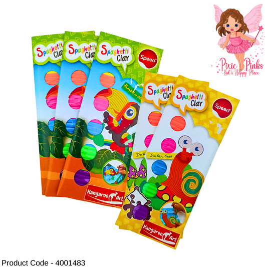 🎨 PixiePinks Kids Mini Spaghetti Clay Set | 5 Fun Colors Soft Modeling Clay for Creative Play
