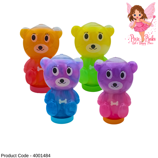 PixiePinks Bear-Shaped Crystal Mud Slime | 1pc Colorful Slime Bottle for Kids’ Fun & Stress Relief