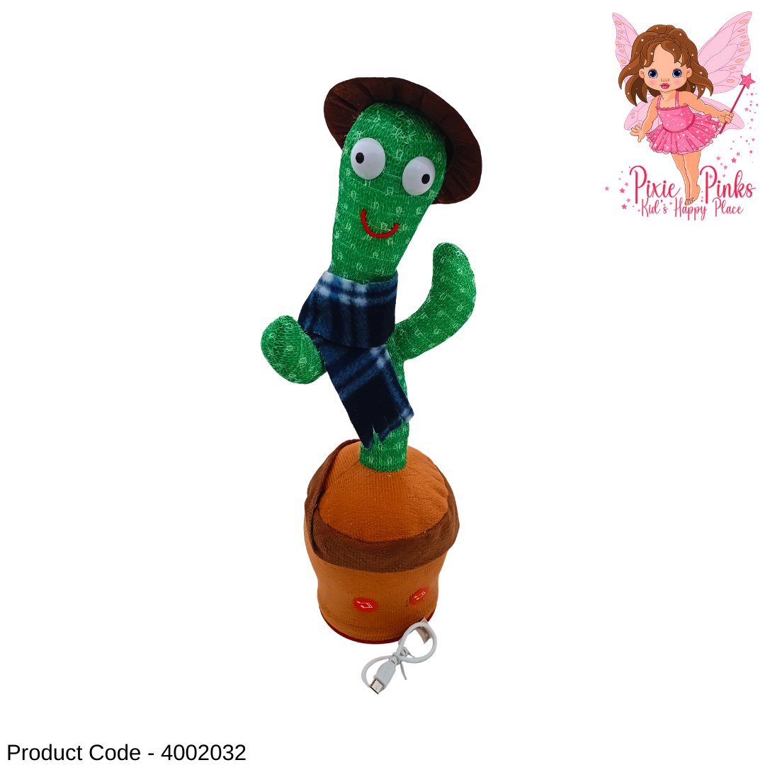 Cute Smart Singing Cactus Toy – Rechargeable Dancing Cactus with Music