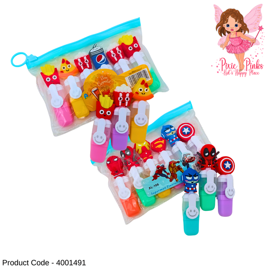 PixiePinks 6-Color Cute Mini Highlighter Set – Fun & Colorful Stationery for Kids