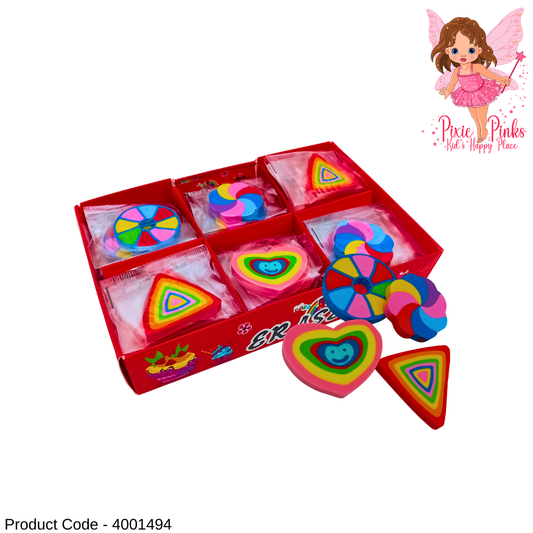 PixiePinks Fun Shape Eraser – Colorful & Cute Stationery for Kids