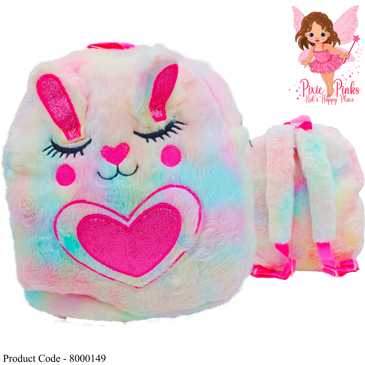 Pixie Pinks Bunny Plush Backpack