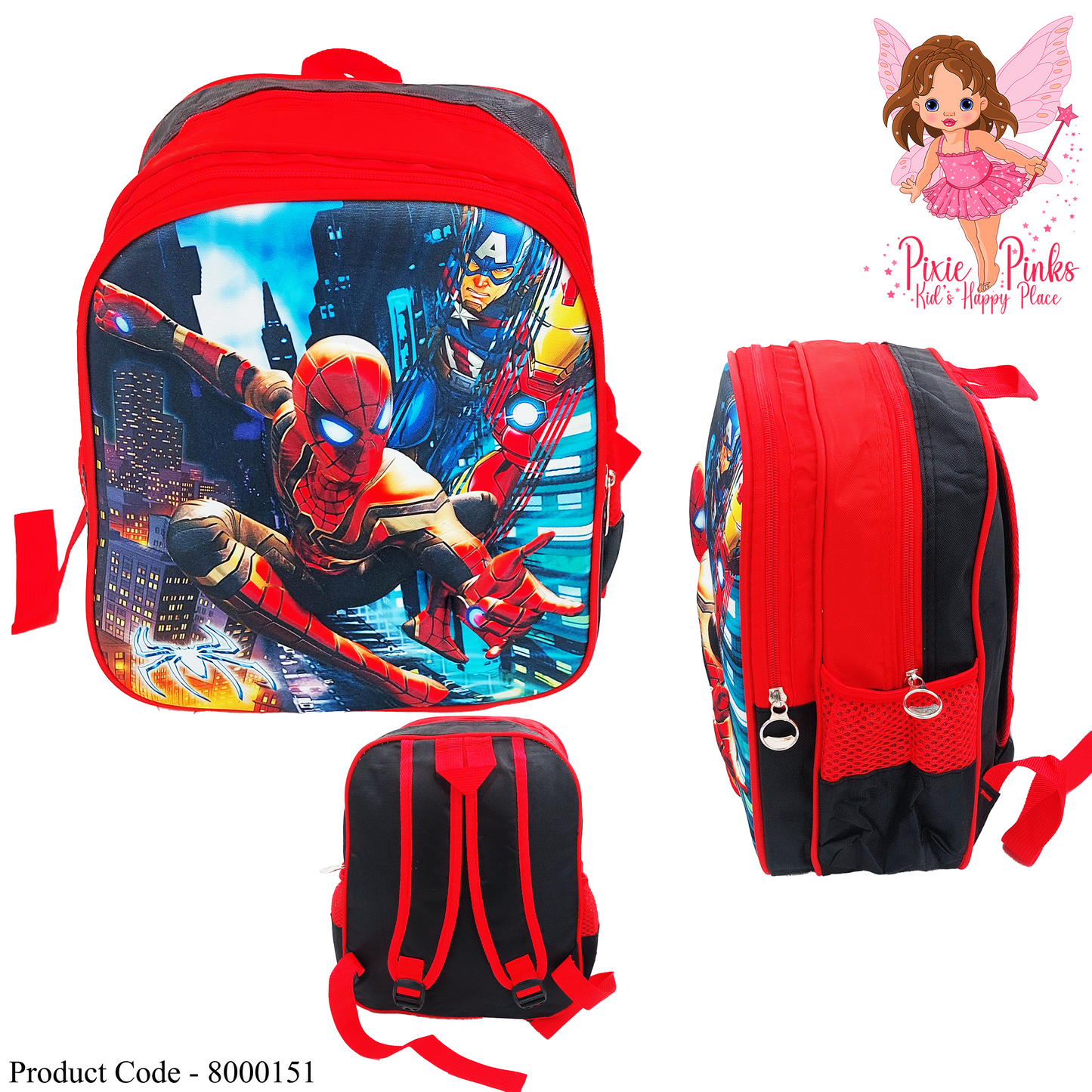 Pixie Pinks Spider-Man Kids' Backpack – Perfect for Preschool and Grade 1