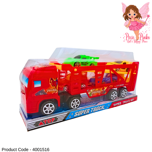 🚛 PixiePinks Super Truck Car Carrier 🚗 | Spidy Hero Transport Truck with Mini Cars | Fun Gift for Kids 3+