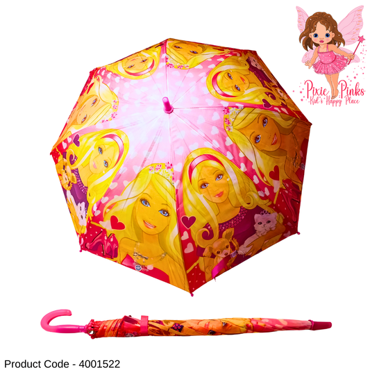 ☔  PixiePinks Princess Umbrella 💖 | Colorful Kids Umbrella with Cute Cartoon Design | Perfect for Rain & Sunshine