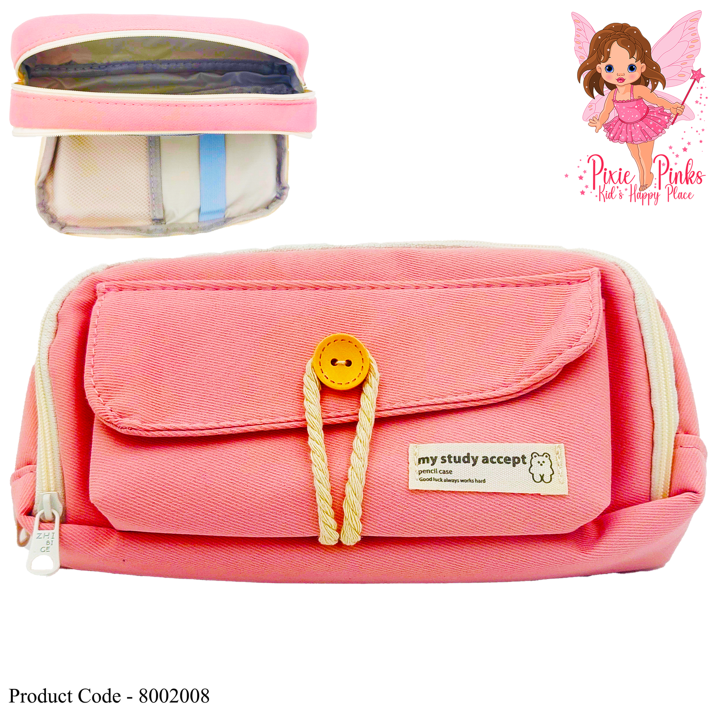 Button Front Pencil Case