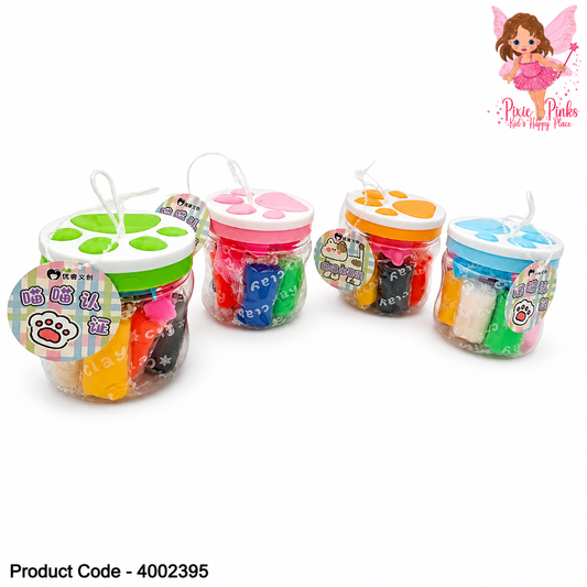 Cat Paw Air Dry Clay Set for Kids – Colorful Modeling Clay Kit in Cute Paw-Shaped Storage Basket | Creative DIY Craft Toy