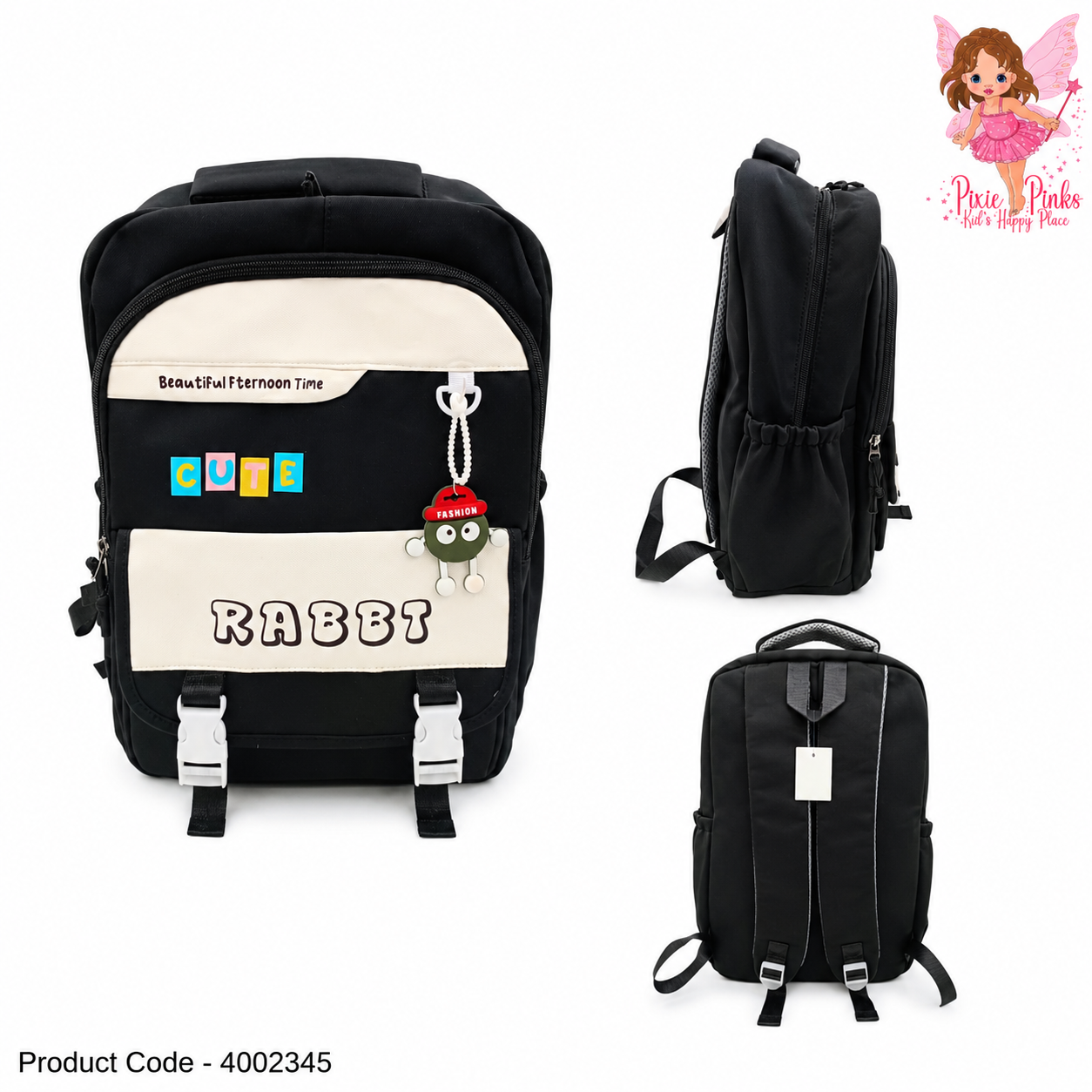 Rabbit Large School Backpack for Kids – Cute 3 Compartment Student Backpack for Grade 3+ Children
