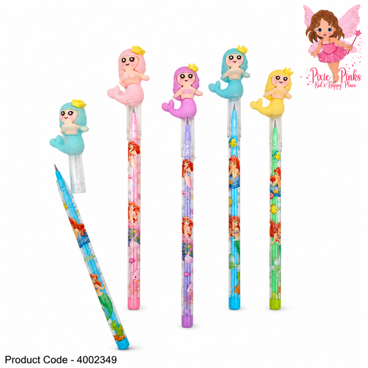 1Pc Cute Mermaid Interchangeable Pencil – Mermaid Theme Mechanical Pencil for Kids School Supplies