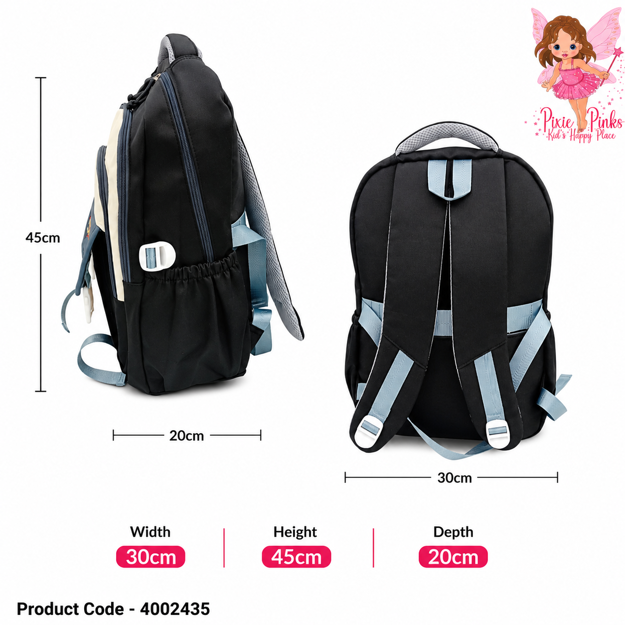Colorful Labubu Character Kids School Backpack – 4 Compartment School Bag with Back Zipper for Grade 2+ Children