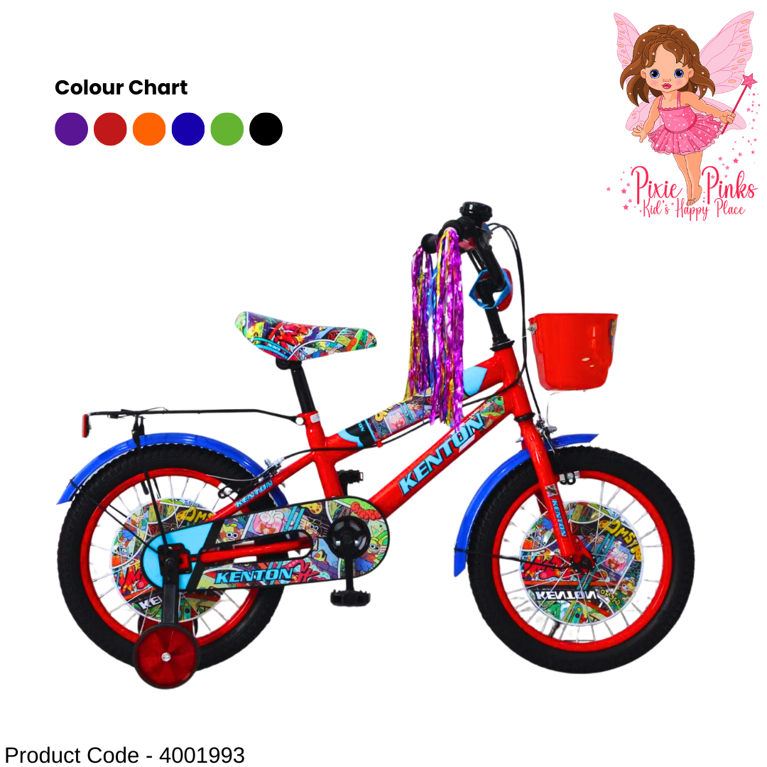 Kenton Racer Kids' Bicycle with Support Wheels & Front Basket