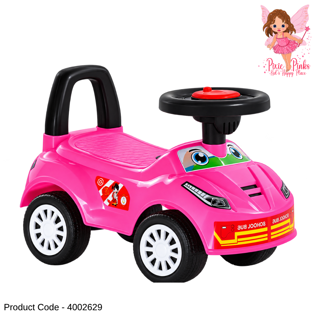 1Pc Kids Mybestie Ride-On Push Car with Music & Lights – Toddler Toy Car – Pink, Red & Blue – 50 × 24 × 40