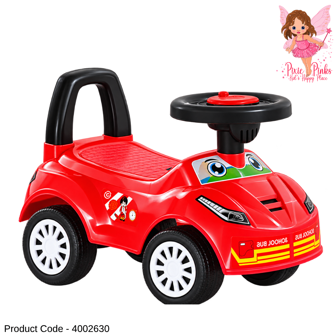 1Pc Kids Mybestie Ride-On Push Car with Music & Lights – Toddler Toy Car – Pink, Red & Blue – 50 × 24 × 40