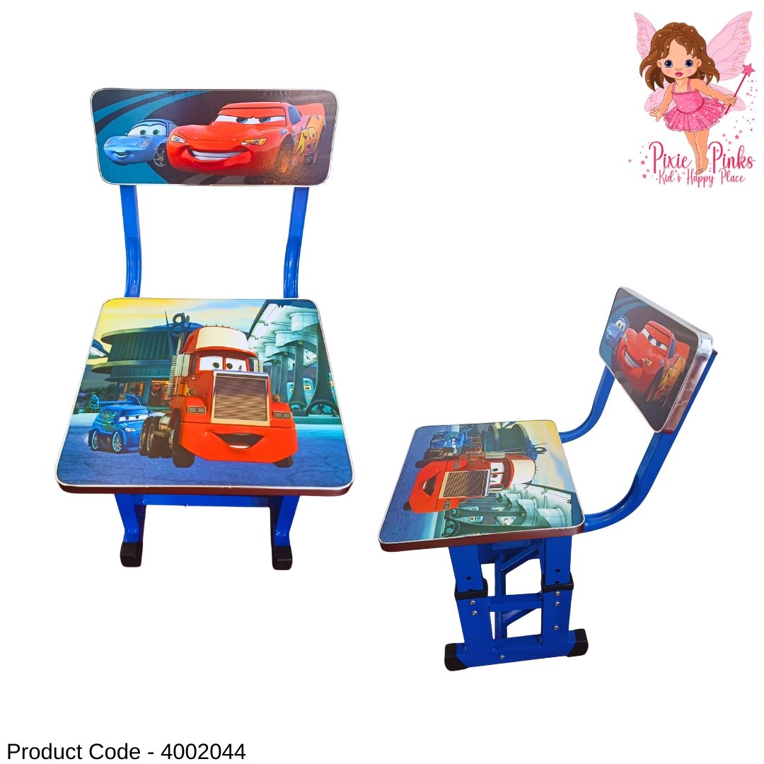 Adjustable Kids Study Table and Chair Set for Boys | Study Desk with Book Rack, Pencil Holder & Clock (Ages 11 & Under)