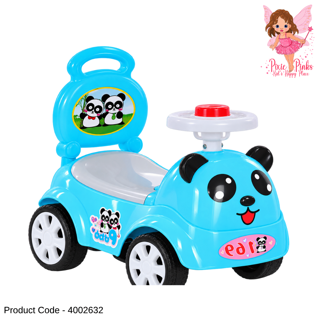 1Pc Kids Buddy Panda Ride-On Push Car with Music & Lights – Cute Toddler Ride-On Toy – Pink & Blue – 57 × 28 × 47 cm