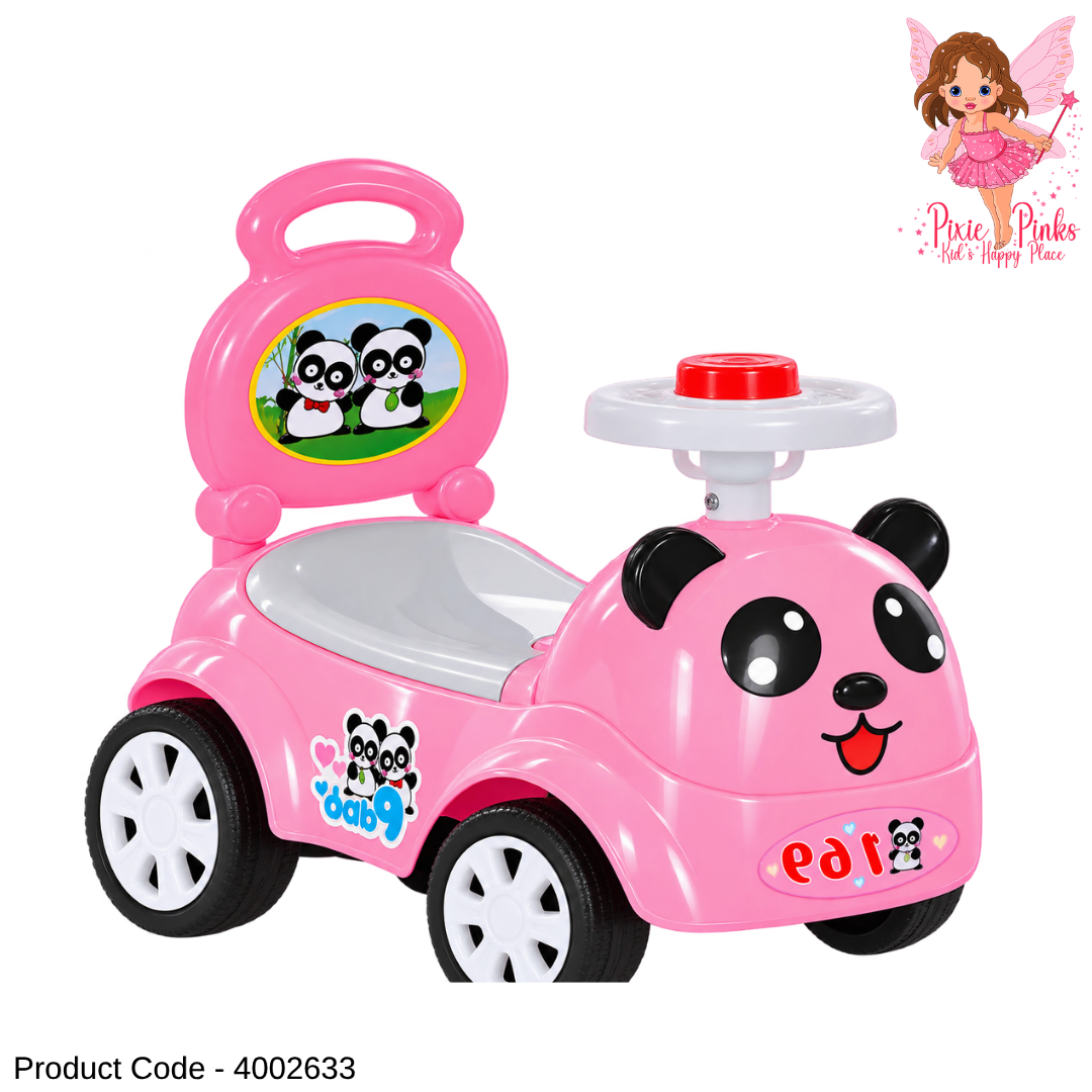 1Pc Kids Buddy Panda Ride-On Push Car with Music & Lights – Cute Toddler Ride-On Toy – Pink & Blue – 57 × 28 × 47 cm