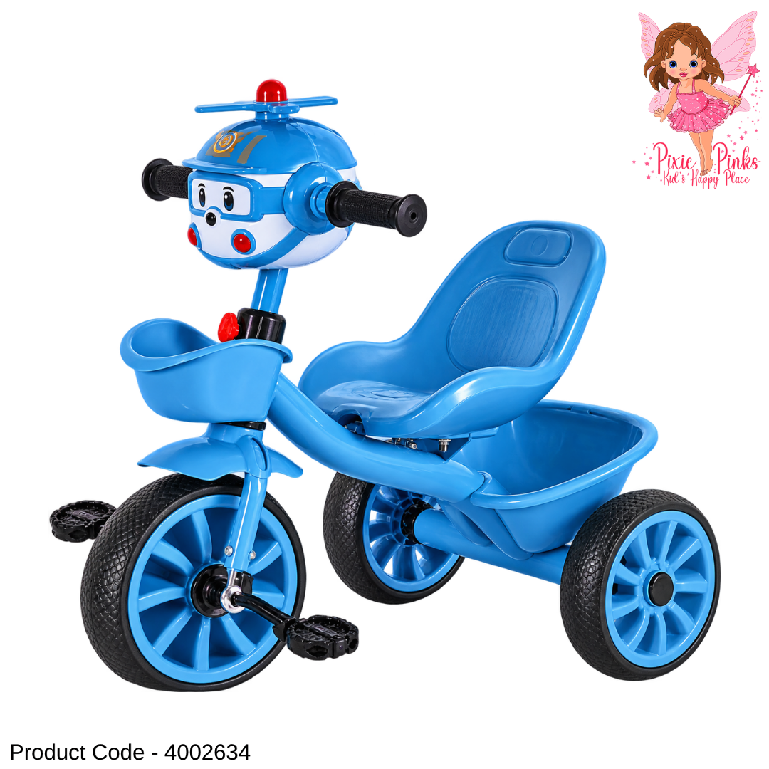 1Pc Kids MyCutie Tricycle with Music & Lights – Cute 3-Wheel Pedal Tricycle for Toddlers – Pink, Green & Blue