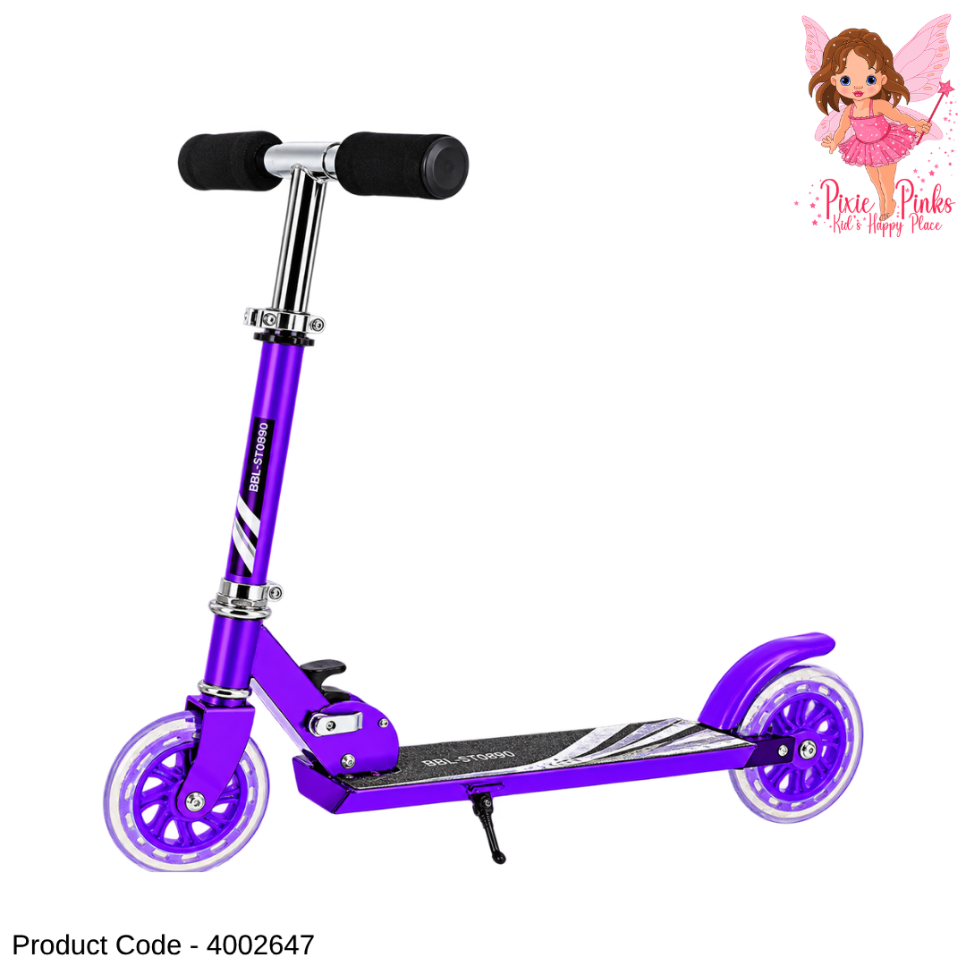 1Pc Kids Kick Scooter with Music – Colourful 2-Wheel Scooter for Boys & Girls – Black, Purple, Green & Blue