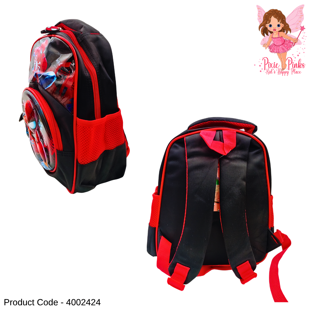 Embossed Spider-Man Boys Backpack – High Quality 3D Nursery & Toddler School Bag with 2 Compartments & Side Pockets | Lightweight Preschool Backpack