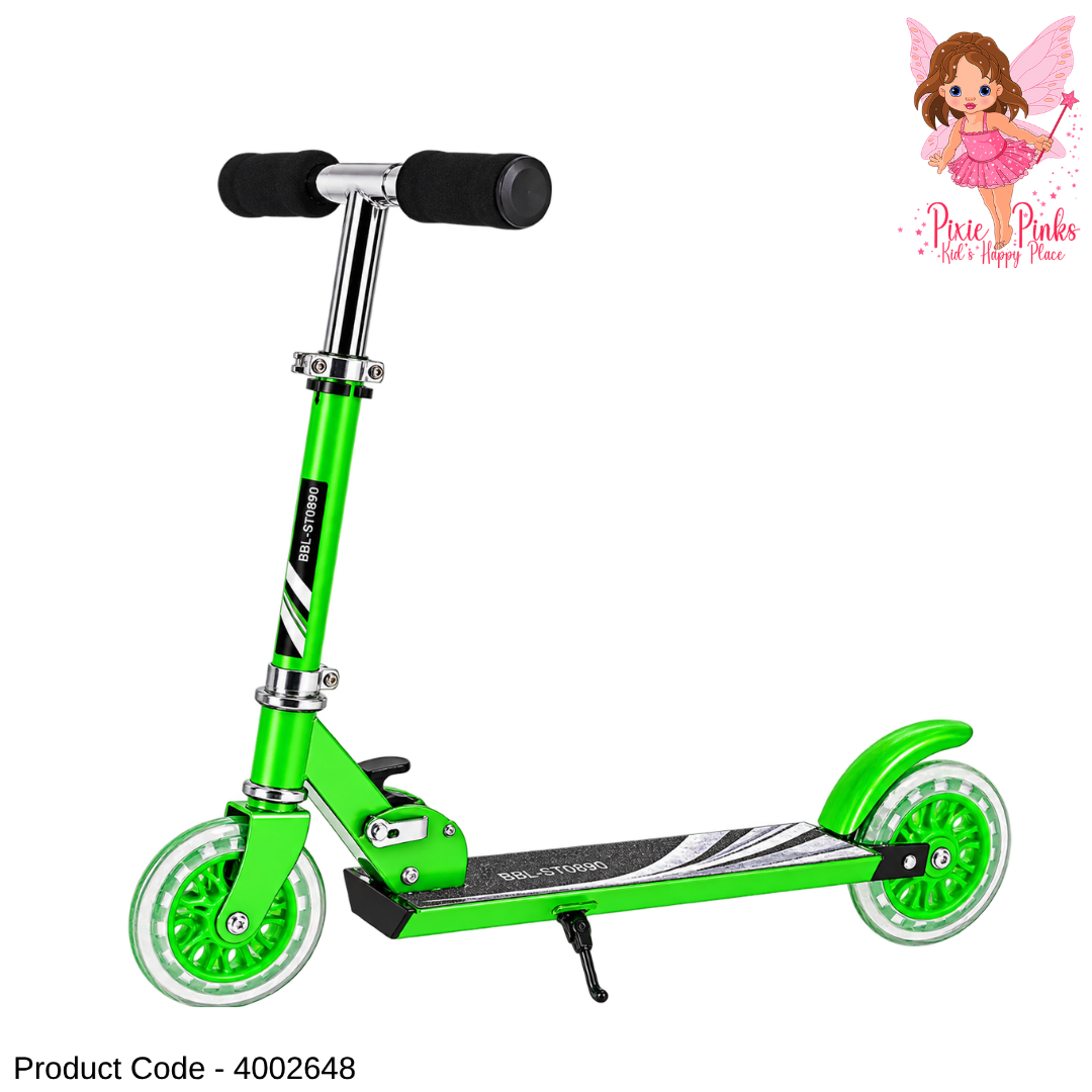 1Pc Kids Kick Scooter with Music – Colourful 2-Wheel Scooter for Boys & Girls – Black, Purple, Green & Blue