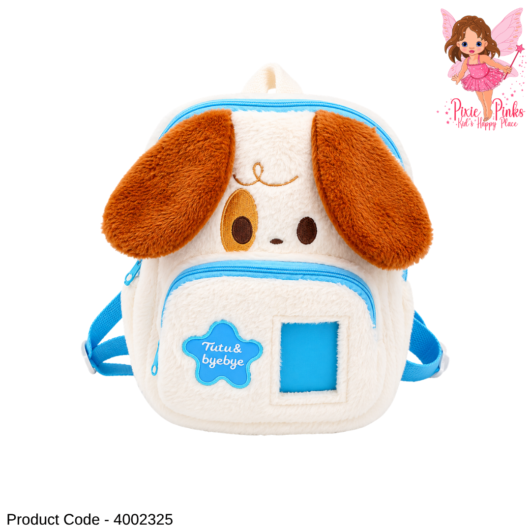 Cute Doggy Plush Kids Backpack for Nursery Kids – Soft Puppy School Bag with 2 Compartments