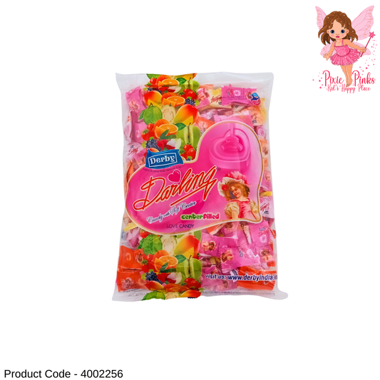 Derby Darling Center Filled Love Candy – Assorted Fruit Flavour Soft Candy Pack (116 Pieces)