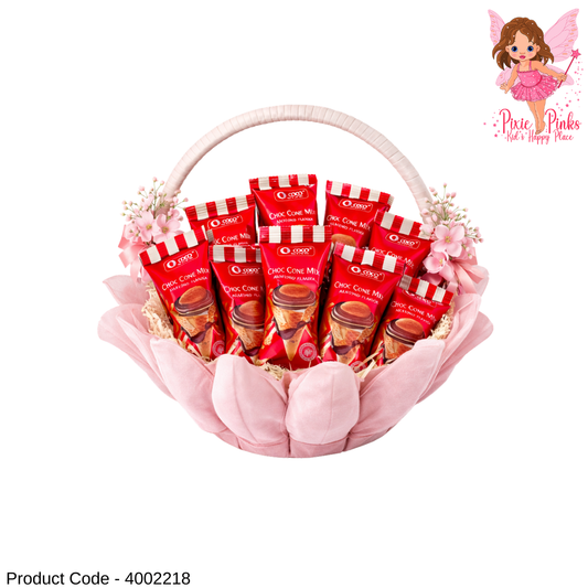 Coco Choc Cone Nuts Almond Flavor Chocolate – 1pc Crispy Wafer Cone with Chocolate & Almond