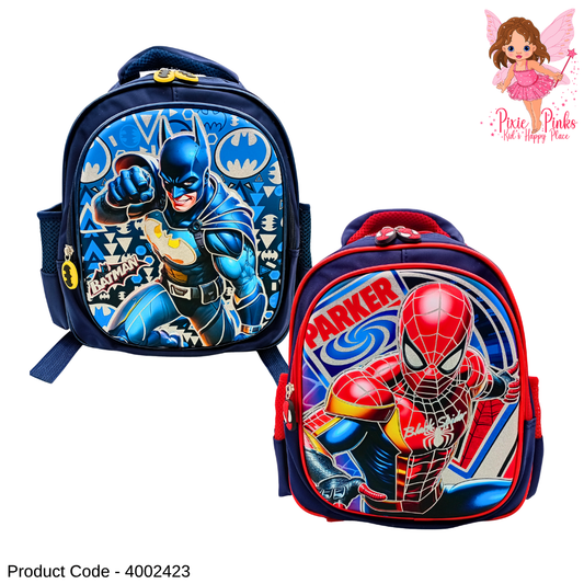 High Quality Embossed Super Hero Boys Backpack – Shiny 3D Nursery & Toddler School Bag with 2 Compartments & Side Pockets | Lightweight Preschool Backpack